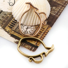 Vintage Teapot Antique Metal Hollow Frame Glue Blank Connector Charms Pendant DIY Jewelry Findings Accessories 2024 - buy cheap