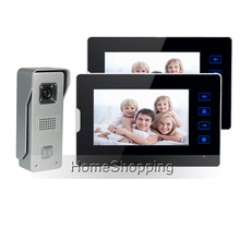 FREE SHIPPING Wired 7" TFT Touch Screen Video Door phone Intercom System + 2 Monitor + 1 Metal Waterproof Door Camera IN STOCK 2024 - buy cheap