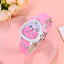 New Leather Candy Jelly Color Student Watch Girls Clock Fashion Cats Watches Children Wristwatch Cartoon Kids Quartz Watch Y071 2024 - buy cheap