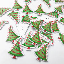 25/50 pcs Merry Christmas Tree Wood Sewing Buttons Scrapbooking Craft Mix Lots WB574 2024 - buy cheap