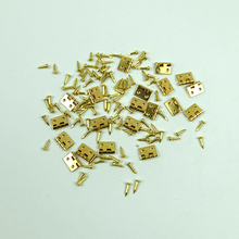 20pcs Mini Metal Golden Hinge 10x8mm with 80pcs screws for 1/12 House Miniature Cabinet Furniture Brass Hinge Dollhouse Closet 2024 - buy cheap