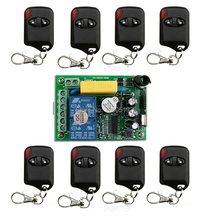 AC220V 2CH Wireless Switch Controle Remoto Sistema teleswitch 1 * Receptor + 8 * Transmissores para Aparelhos Portão do olho de gato Porta da garagem