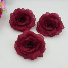 Hot Sale!10pcs 8CM Wine red Silk Artificial Rose Flower Heads DIY Corsage Garment Accessories Wedding Decoration Party Supplies 2024 - buy cheap