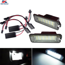 KEYECU-Conjunto de luces LED para placa de matrícula, lámpara blanca de 6500K 18SMD para Vw Golf 4 5 6 7 Polo Passat Sedan PHAETON SCIROCCO, 2 uds. 2024 - compra barato