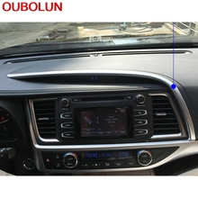 OUBOLUN For Toyota Highlander Kluger XU50 2014 2015 2016 2017 ABS Chrome Front Console Navigation Screen Bar Trim Cover 1Piece 2024 - buy cheap