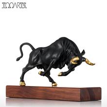 Tooarts Feng Shui Figurine Europe Vigorous Bull Bronze Figurine Momentum Strength Bull Craft Gift Home Decoration Accessories 2024 - buy cheap