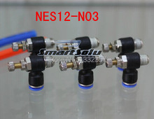Free shipping 20pcs/lot pneumatic fitting NES12-N03 3/8"NPT -12mm, Throttle valve ,air speed control 2024 - buy cheap
