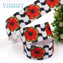 YJHSMY I-181220-303 25mm 10yards flower Thermal transfer Printed grosgrain Ribbons,Holiday decoration DIY Gift wrapping material 2024 - buy cheap