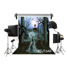 LB Poliéster & Vinil Árvore Morta Cemitério Assustador do Dia Das Bruxas Fantasma Feminino Fundos Para Estúdio de Fotografia Fotografia Backdrops Decoração 2024 - compre barato