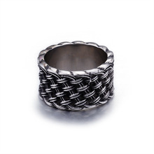 Кольцо из титановой стали, Винтажное кольцо с сердечками, винтажное плетение, мужское кольцо с индивидуальным властным камнем 2024 - купить недорого