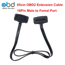 Nueva llegada 65cm OBD2 Cable de extensión 16 Pin OBD II Cable conector de diagnóstico 16pin macho a hembra OBD2 Cable adaptador de extensión 2024 - compra barato