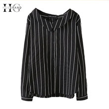 HEE GRAND 2018 Women Striped Blouses Long Sleeve Shirts Plus Size 5XL Oversize Preppy Style White Summer Tops for Women  WCX1300 2024 - buy cheap
