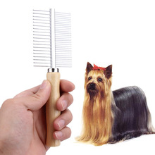 Pet Shedding Hair Grooming Comb Slicker Brushes For Pet Wooden Handle Brush Stainless Steel Pin Dog Comb 2024 - buy cheap