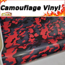 Car Styling Black Red Camouflage Vinyl Wrap Film with Air Bubble Free Autos Car Foil Wrapping Sticker Decal 2024 - buy cheap