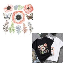 Cartoon Lovely Flower Butterfly Patches for Kids Clothes A-level Washable Heat Transfer Iron Stickers Appliques DIY Accessory 2024 - buy cheap