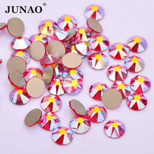 JUNAO 8 Big+8 Small Facet Shiny SS20 Red AB Glass Rhinestone Stone Round Nail Art Decorations Flatback Strass Crystal for Crafts 2024 - buy cheap