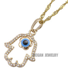 muslim turkish Hamsa Hand Of Fatima evil eye crystal pendant & necklace for women & men, Islam Gift & Jewelry 2024 - buy cheap