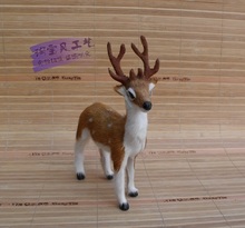 simulation sika deer toy real fur deer 13x4x16cm model ornament prop home decoration gift h1496 2024 - buy cheap