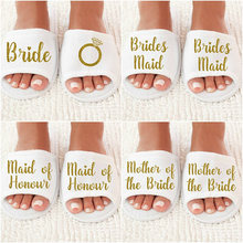 customize glitter gold titles wedding bridesmaid bride groom spa towel soft slippers hen night Bachelorette party favors gifts 2024 - buy cheap