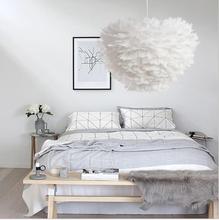 L Nordic simple white feather chandelier modern warm personality creative romantic ed wedding room bedroom lamp 2024 - buy cheap