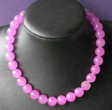 Collar de cuentas redondas para mujer, cadena de alta calidad de 12mm, piedra natural rosa roja, calcedonia, jades, BV222 2024 - compra barato