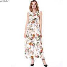 BornToGirl Summer Casual Cotton Maxi Dress Women Bohemian Round Neck Printed Long Dress vestido de festa robe femme 2024 - buy cheap