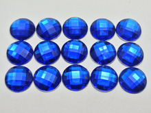 200 gemas redondas facetadas do strass do flatback acrílico azul real 12mm nenhum furo 2024 - compre barato