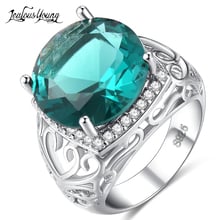 2018 Luxury Big Green Cubic Zirconia Rings for Women White Gold Color Shinning Engagement Ring For Wedding Party Jewelry anillos 2024 - buy cheap