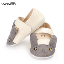 New Stylish PU Leather Baby Girl Moccasins Shoes Cute Rabbit Bebe Baby Shoes Newborn first walker toddler Shoes 2 color 2024 - buy cheap
