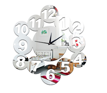 2016 Diy Numbers Art Wall Clock Acrylic diy Clocks Quartz Watch Living Room Modern 3d Mirror Stickers Horloge Home Decor 2024 - buy cheap