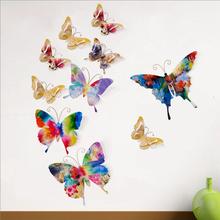 Creative Wrought Iron Wall Metal Colorful Butterfly Crafts Decoration Home Background 3D Stereo Wall Sticker Mural Ornaments Art 2024 - buy cheap