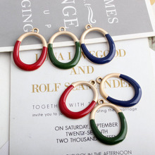 10 pcs Half Color Oval Enamel Charms DIY Korean Jewelry Accessories Asian Gold Alloy Pendant Earring Bracelet Pendant New YZ249 2024 - buy cheap