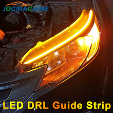 2x Ultrafine LED DRL 30 45 60cm Daytime Running Light Flexible Soft Tube Guide Car LED Strip White Turn Signal Yellow Waterproof 2024 - buy cheap