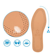 Plantillas de cuero para pies planos para hombres y mujeres, almohadilla para zapatos, absorción del sudor, transpirable, desodorante 2024 - compra barato