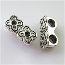 10Pcs Tibetan Silver 2 Hole Flower Spacer Bar Beads Connectors Charms 9x18mm 2024 - buy cheap
