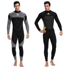 Растягивающийся неопреновый 3 мм Мужской гидрокостюм для всего тела с длинным рукавом для подводного плавания Спортивные Шкуры с застежкой сзади для снорклинга серфинга влажные костюмы 2024 - купить недорого