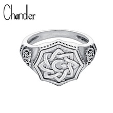 Chandler Crescent Star Ring For Men Signet Antique  Ring Male Muslim Unique Lotus Yoga Anel Bague For Him Christmas Gift 2024 - buy cheap