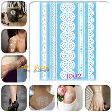 1PC Best Body Art Painting Metallic Temporary tattoo Sticker For Women Wedding GJ002 Sexy Lady Lace Henna Tattoo Paste White Ink 2024 - buy cheap