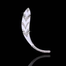Броши TANGTANG с белыми эмалированными перьями, брошь с прозрачными Стразы ручной работы, бриллианты для женщин, свадебные украшения, предмет: BH8220 2024 - купить недорого