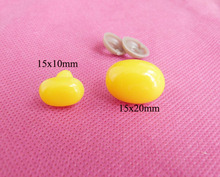 200pcs/lot 15x10mm&15x20mm oval shape yellow color plastic safety toy noses & soft washer for diy plush doll accessories 2024 - buy cheap