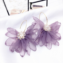 Kakaboom-pendientes colgantes con flores grandes para mujer, aretes de cristal de encaje exagerados para boda, pendientes delicados con estilo 2024 - compra barato