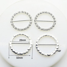 Nova chegada 10 pçs 32mm strass fivelas forma de diamante fivela fornecimento casamento decoração convite fábrica 2024 - compre barato