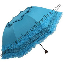 Paraguas de princesa para 100%, sombrilla de estilo veraniego con revestimiento de plata negra, parasol de bolsillo, protección UV, cordones, UPF>50 + 2024 - compra barato