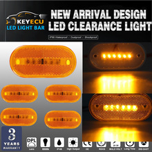 KEYECU-luces LED de señalización, lámpara de contorno ámbar para autobús, camión, remolque, autocaravana, 6 diodos, 5 unidades 2024 - compra barato