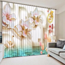 High Quality Costom relief 3d flower custom curtains blackout bedroom curtains personalized decor 2024 - buy cheap