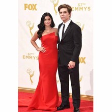 Ariel Winter 2019 Emmy Awards Red Carpet Dresses Red Satin Mermaid Formal Dress Celebrity Dresses Floor Length 2024 - buy cheap