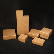 2019 novas caixas de joias de papel kraft marrom 20 pçs/lote caixas de embalagem de presente organizador charms anel relógio brinco caixa de jóias atacado 2024 - compre barato