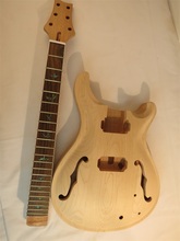 Guitarra eléctrica sin terminar, incluye cuello de guitarra y conjunto de cuerpo de guitarra #105 2024 - compra barato