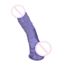 Vibrador roxo realista grande super grande com ventosa, pênis de gelatina gigante para mulheres 9.45 2024 - compre barato