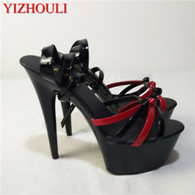 Elegant White 15CM Super High Heel Platform Performance / Star / Model Shoes, High Heel Sandals, Wedding Shoes 2024 - buy cheap